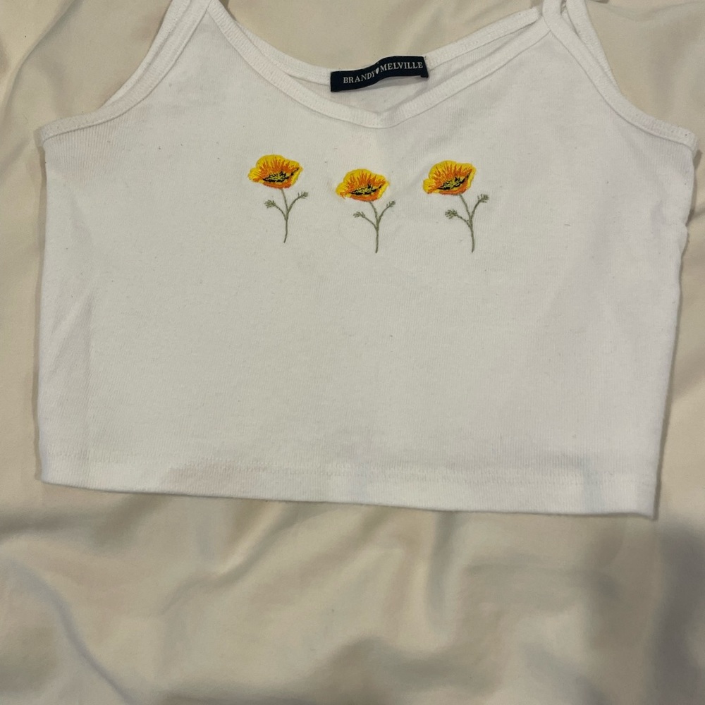Brandy Melville cute cropped spaghetti strap tank top - Picture 4 of 4